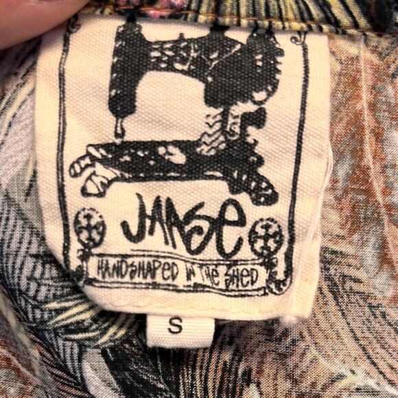 Anthropologie Jaase Feather Print Midi Dress Small Boho Coastal Cowgirl - Picture 7 of 10